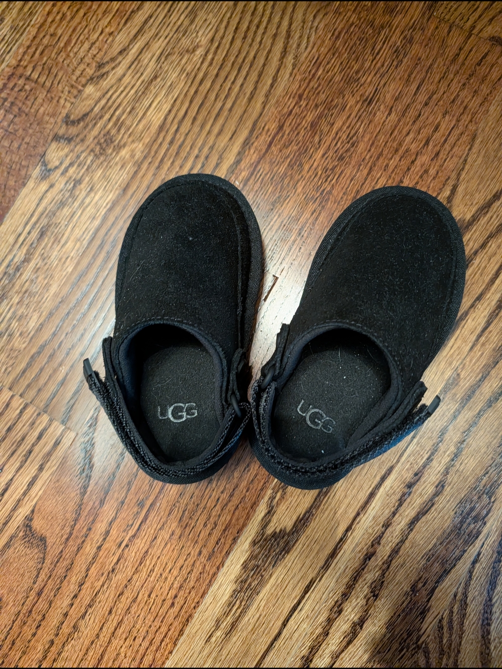 UGG Toddler Goldenstar Black Suede Slip-On Booties